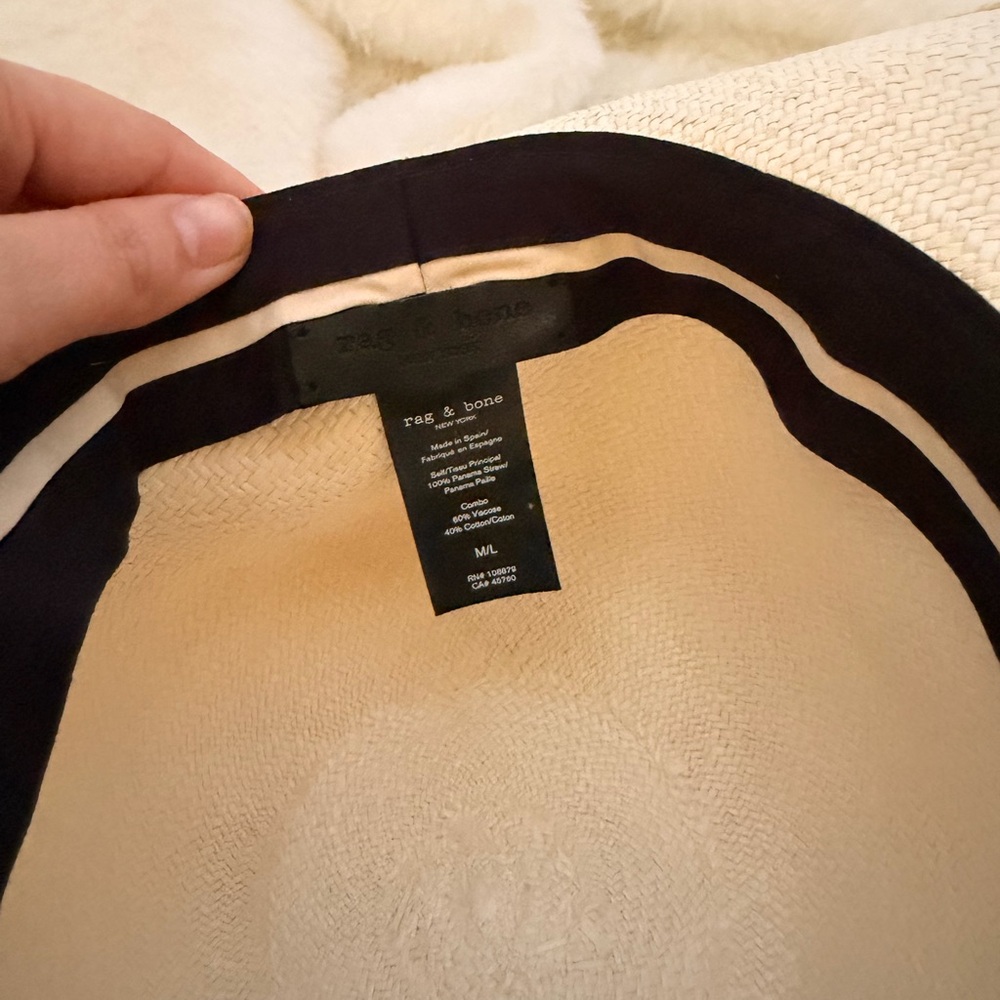 rag & bone Cream and Black Women's Hat NWOT - Picture 10 of 11